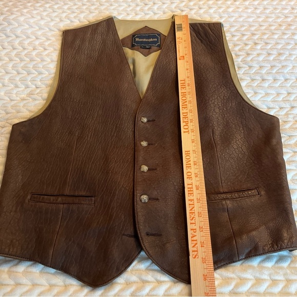 Huntington Vintage Brown Genuine Leather Vest for Men Size Large - Picture 7 of 13